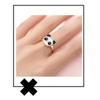 Fidget panda ring zwart/wit